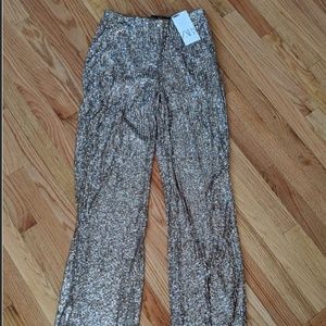 ZARA NEW AW19 FLARED SEQUIN PANTS XS